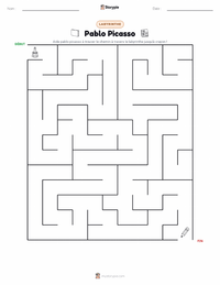 Aperçu de la feuille de travail imprimable Pablo Picasso