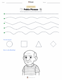 Pablo Picasso afdrukbare werkblad voorbeeld