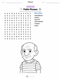 Pablo Picasso printable worksheet preview