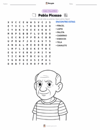 Prévia da folha de atividades imprimível Pablo Picasso