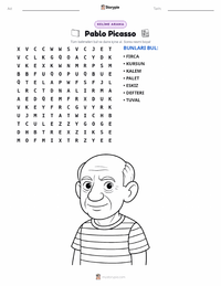 Pablo Picasso yazdırılabilir çalışma sayfası önizlemesi
