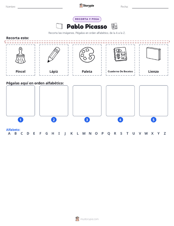 Cortar y Pegar el Alfabeto