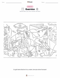 Guernica Malvorlage für Kinder