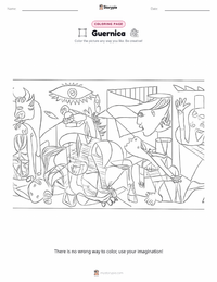 Guernica coloring page for kids