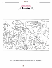 Page de coloriage Guernica pour les enfants