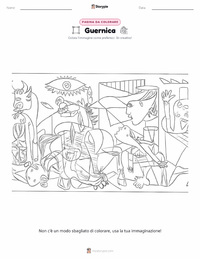 Pagina da colorare di Guernica per bambini