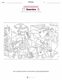 Strona do kolorowania Guernica dla dzieci