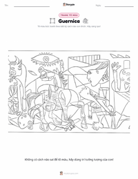 Trang tô màu Guernica cho trẻ em