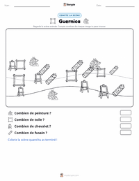 Aperçu de la feuille de travail imprimable Guernica