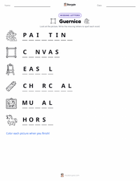 Guernica printable worksheet preview