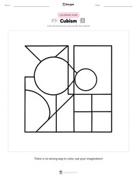Cubism printable worksheet preview
