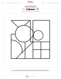 Aperçu de la feuille de travail imprimable Cubisme