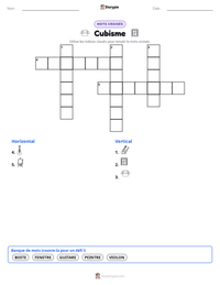 Aperçu de la feuille de travail imprimable Cubisme