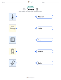 Cubism printable worksheet preview
