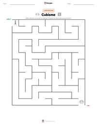 Aperçu de la feuille de travail imprimable Cubisme