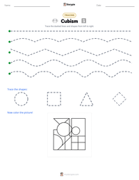 Cubism printable worksheet preview