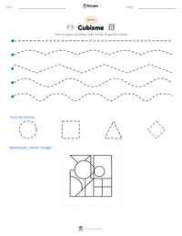 Aperçu de la feuille de travail imprimable Cubisme