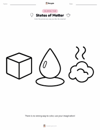 States of Matter coloring page for kids