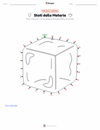 Anteprima della scheda stampabile di Stati della Materia (solido, liquido, gas)
