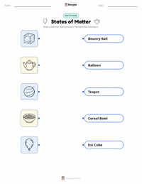 States of Matter printable worksheet for kids