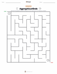 Aggregatzustände (fest, flüssig, gasförmig) druckbare Arbeitsblatt Vorschau