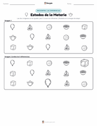Vista previa de la hoja de trabajo imprimible de Estados de la Materia (sólido, líquido, gas)