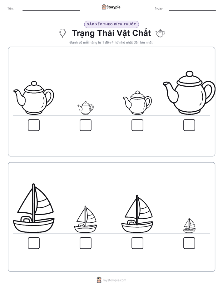 Thứ Tự Kích Thước