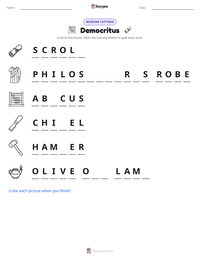 Democritus printable worksheet preview
