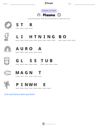 Plasma printable worksheet preview
