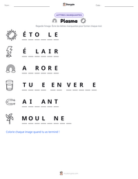 Aperçu de la feuille de travail imprimable Plasma