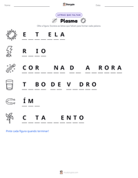 Prévia da folha de atividades imprimível Plasma