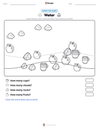Water printable worksheet preview