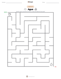 Vista previa de la hoja de trabajo imprimible de Agua