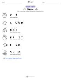 Water printable worksheet preview