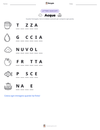 Anteprima della scheda stampabile di Acqua