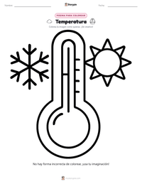 Vista previa de la hoja de trabajo imprimible de Temperatura