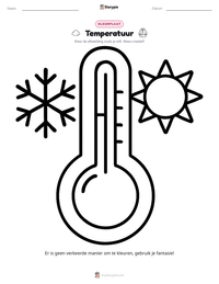 Temperatuur afdrukbare werkblad voorbeeld