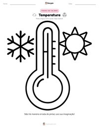 Prévia da folha de atividades imprimível Temperatura