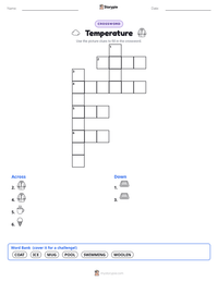 Temperature printable worksheet preview