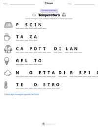 Anteprima della scheda stampabile di Temperatura