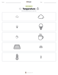 Temperature printable worksheet preview
