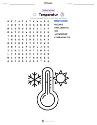Temperatur druckbare Arbeitsblatt Vorschau