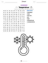 Temperatuur afdrukbare werkblad voorbeeld