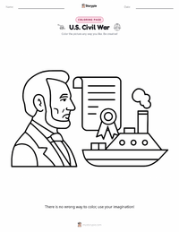 U.S. Civil War coloring page for kids