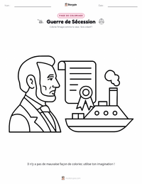 Page de coloriage Guerre de Sécession pour les enfants