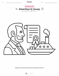 Amerikan İç Savaşı çocuklar için boyama sayfası