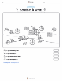 Amerikan İç Savaşı yazdırılabilir çalışma sayfası önizlemesi