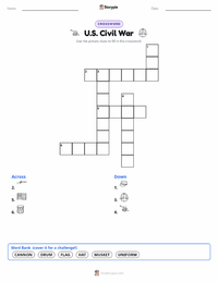 U.S. Civil War printable worksheet preview