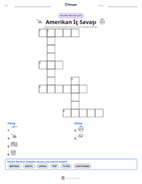 Amerikan İç Savaşı yazdırılabilir çalışma sayfası önizlemesi