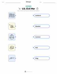 U.S. Civil War printable worksheet for kids